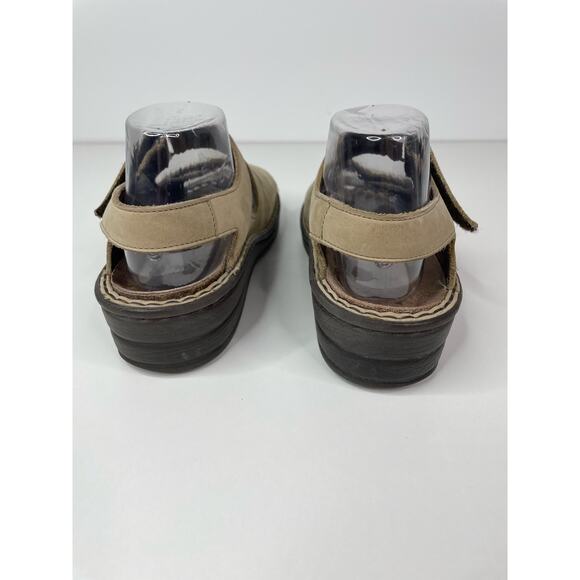 Mobils Slingback Sandals Open Toe Adjustable Straps Cork Footbed Leather Tan 40 - Picture 7 of 12